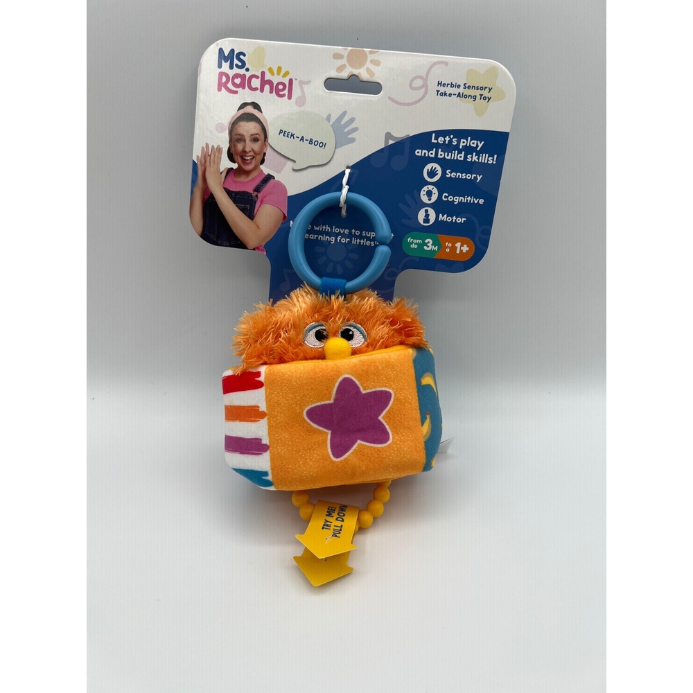 Ms Rachel Herbie Sensory Take-Along Toy Jittery Plush Stroller Toy 3M+ New